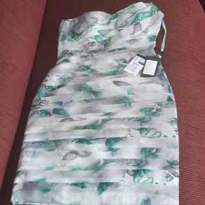 Green dress with butterflies design with shawl